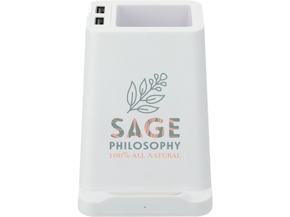 Wireless Charging Pen Holder w/ Dual Outputs