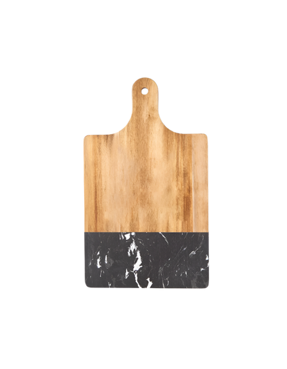 Black Marble and Wood Cutting Board