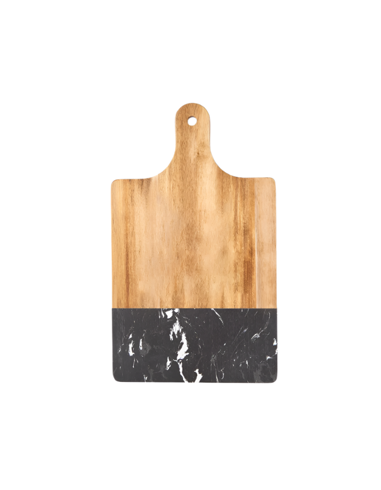 Black Marble and Wood Cutting Board