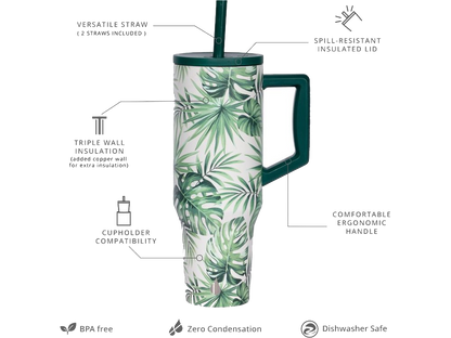 Elemental Commuter 40oz Tumbler - Monstera