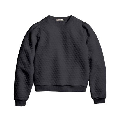 Marine Layer Women's Corbet Quilted Puff Sleeve Crewneck