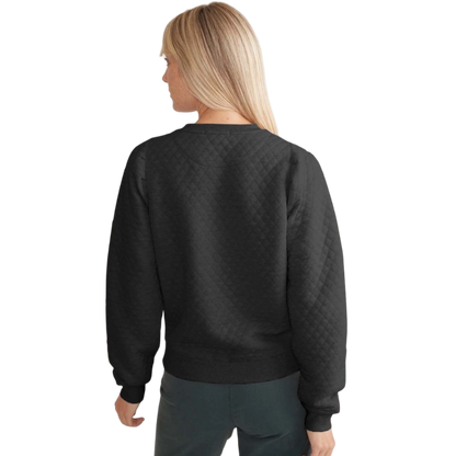 Marine Layer Women's Corbet Quilted Puff Sleeve Crewneck
