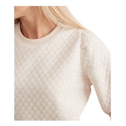 Marine Layer Women's Corbet Quilted Puff Sleeve Crewneck