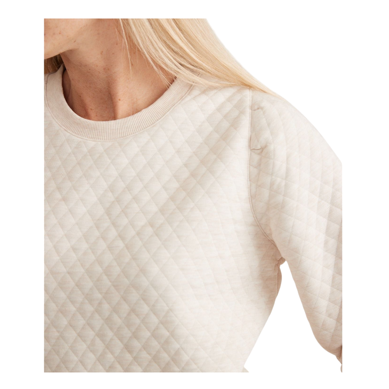 Marine Layer Women's Corbet Quilted Puff Sleeve Crewneck