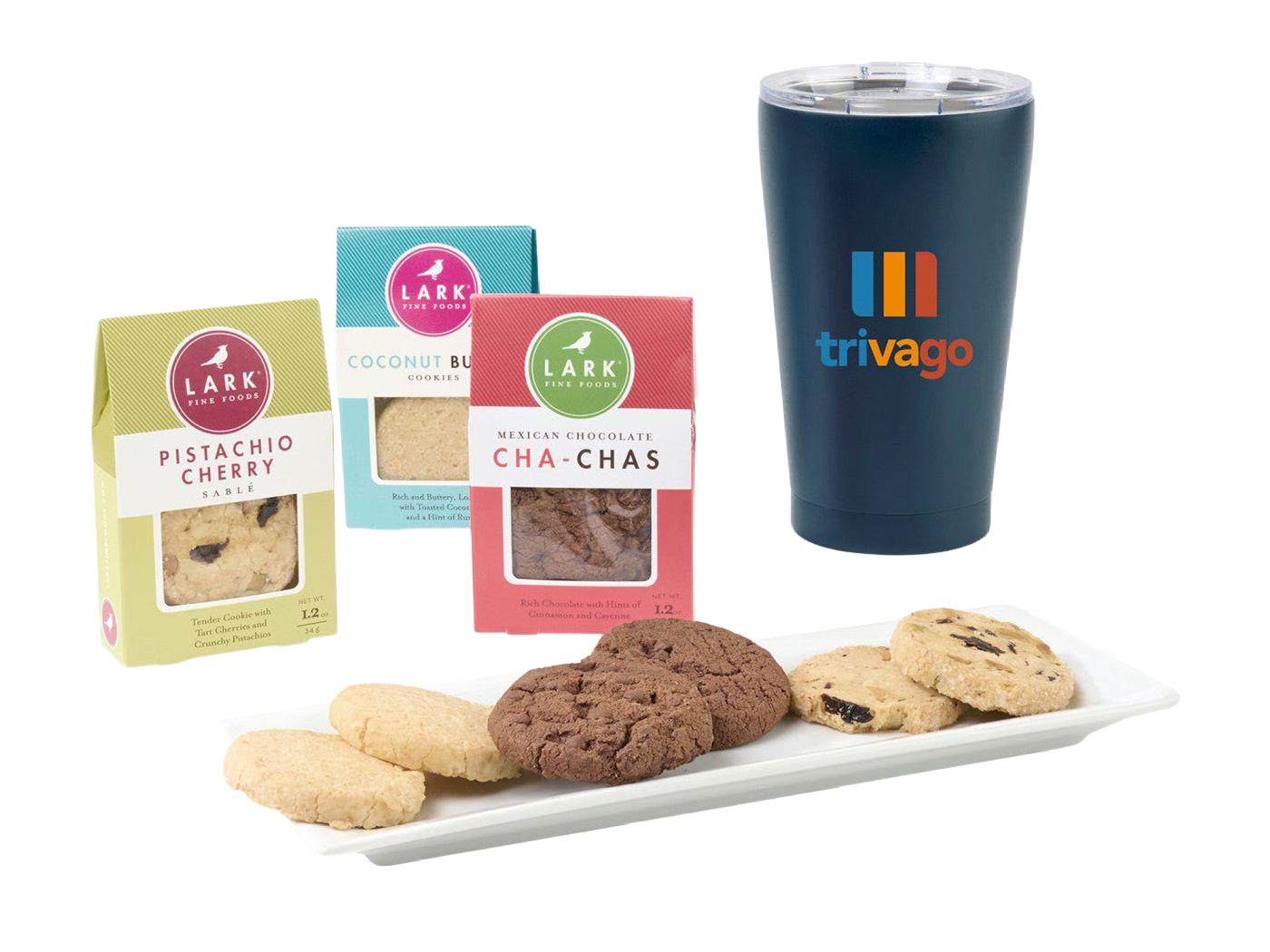 All Is Bright Lark Cookies & Tumbler Gift Box - Matte Navy - Food Gift Sets