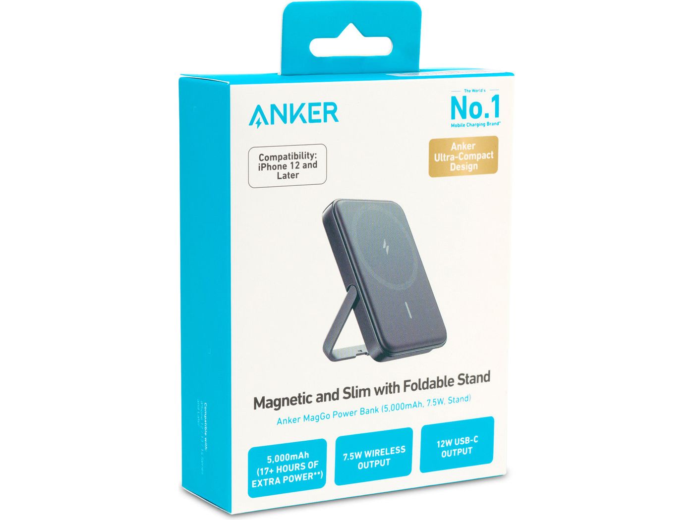 Anker® MagGo 5K Power Bank with Stand - Black - Wireless Power Banks