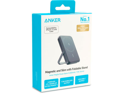 Anker® MagGo 5K Power Bank with Stand - Black - Wireless Power Banks