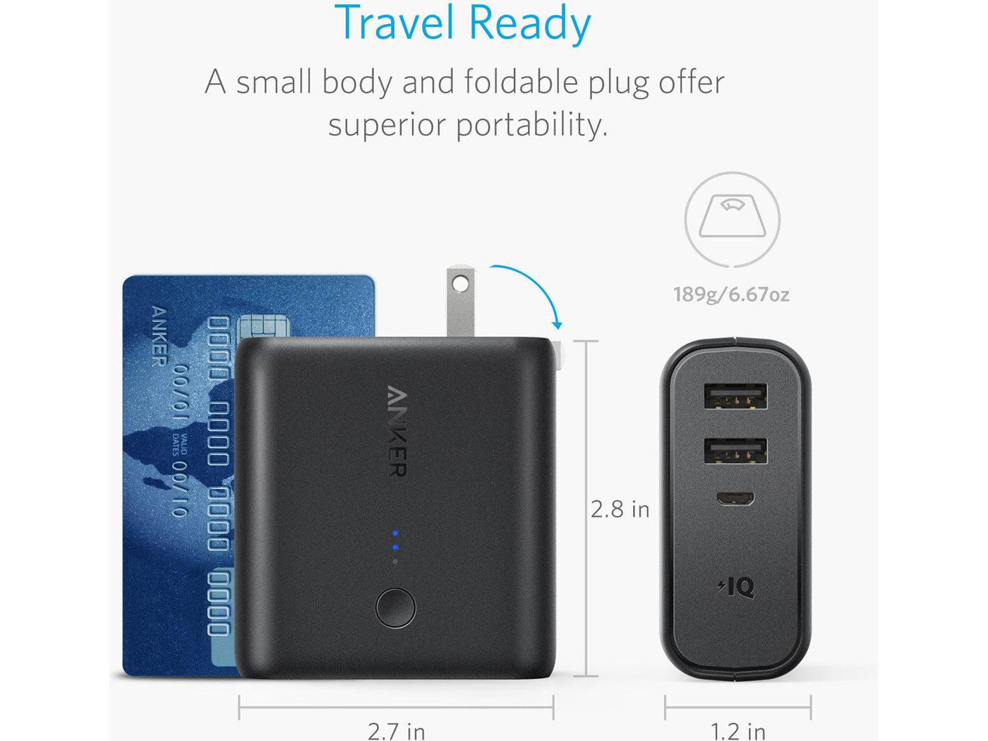 Anker® PowerCore Fusion 5000mAh - Black - Power Adapters