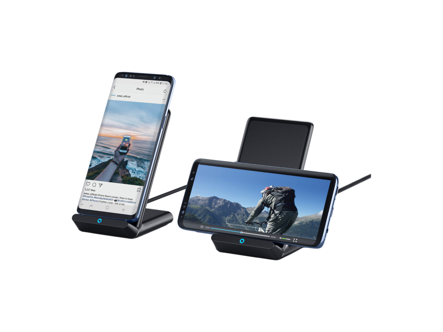 Anker® PowerWave 10W Stand with Charger - Black - Charging Stands