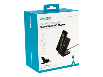 Anker® PowerWave 10W Stand with Charger - Black - Charging Stands
