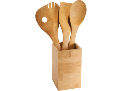 Bamboo 4-piece Kitchen Tool Set and Canister - Homewares