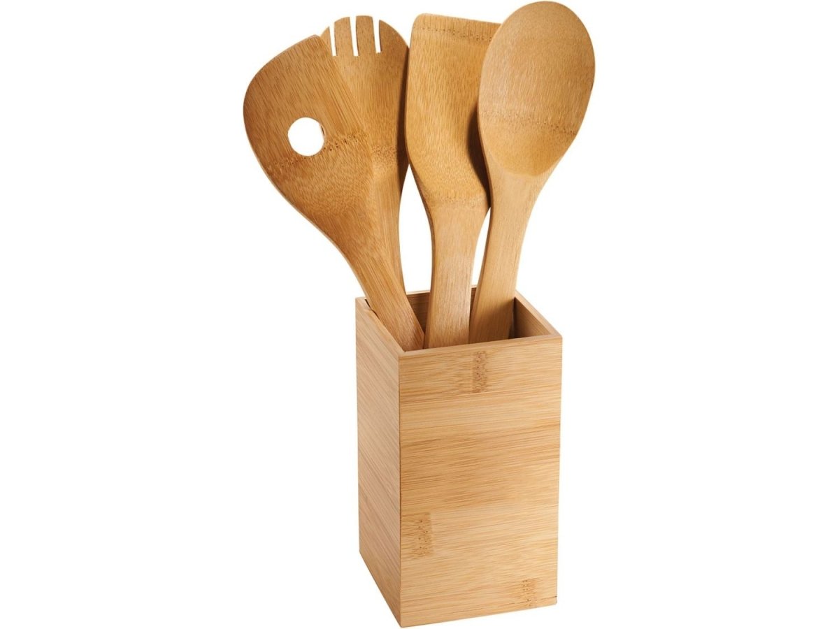 Bamboo 4-piece Kitchen Tool Set and Canister - Homewares - SwagWear
