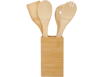 Bamboo 4-piece Kitchen Tool Set and Canister - Homewares - SwagWear
