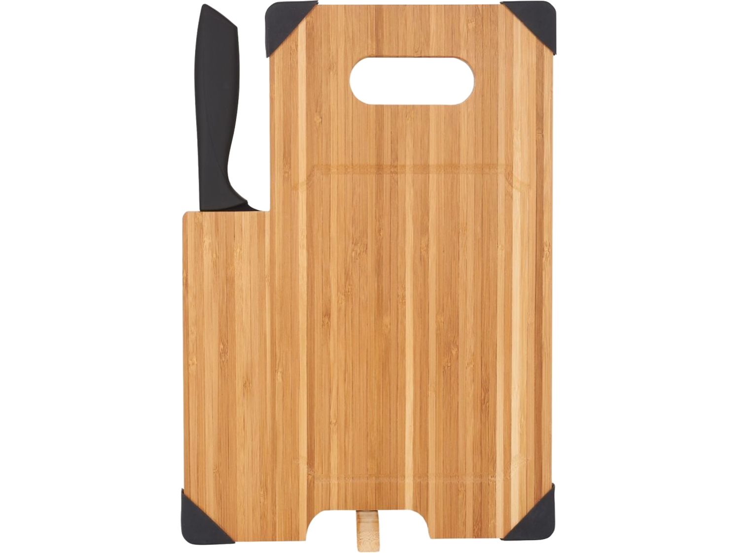 Bamboo Cutting Board with Knife - Natural - gift set