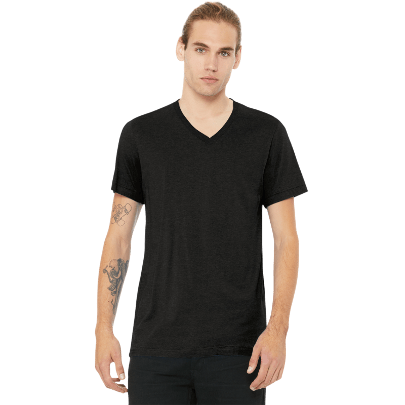 BELLA+CANVAS® Unisex Heather CVC V - Neck Tee - T-Shirts - SwagWear