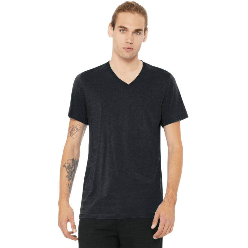 BELLA+CANVAS® Unisex Heather CVC V - Neck Tee - T-Shirts - SwagWear