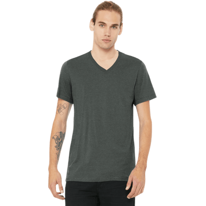 BELLA+CANVAS® Unisex Heather CVC V - Neck Tee - T-Shirts - SwagWear