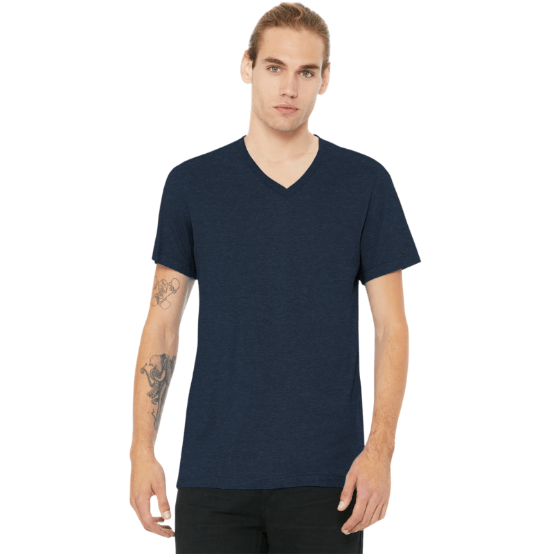 BELLA+CANVAS® Unisex Heather CVC V - Neck Tee - T-Shirts - SwagWear