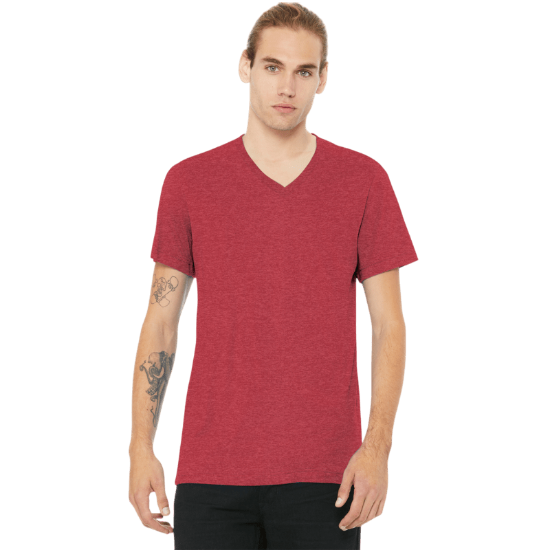 BELLA+CANVAS® Unisex Heather CVC V - Neck Tee - T-Shirts - SwagWear