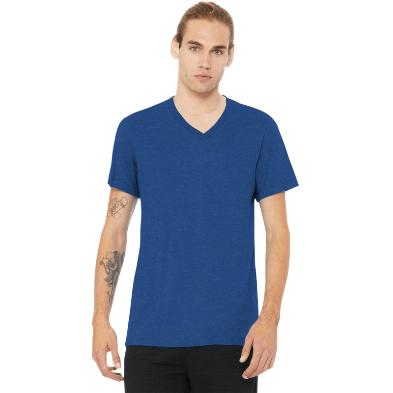 BELLA+CANVAS® Unisex Heather CVC V - Neck Tee - T-Shirts - SwagWear