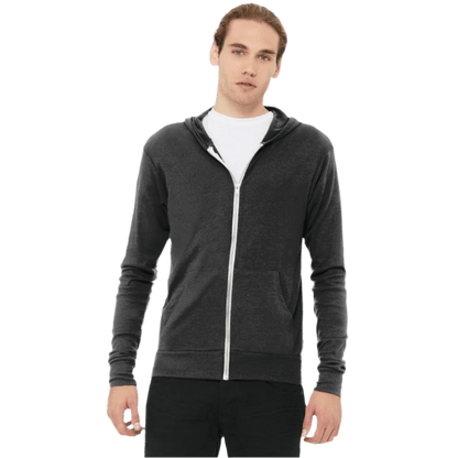 BELLA+CANVAS ® Unisex Triblend Full - Zip Lightweight Hoodie - Full - Zip Hoodies - SwagWear