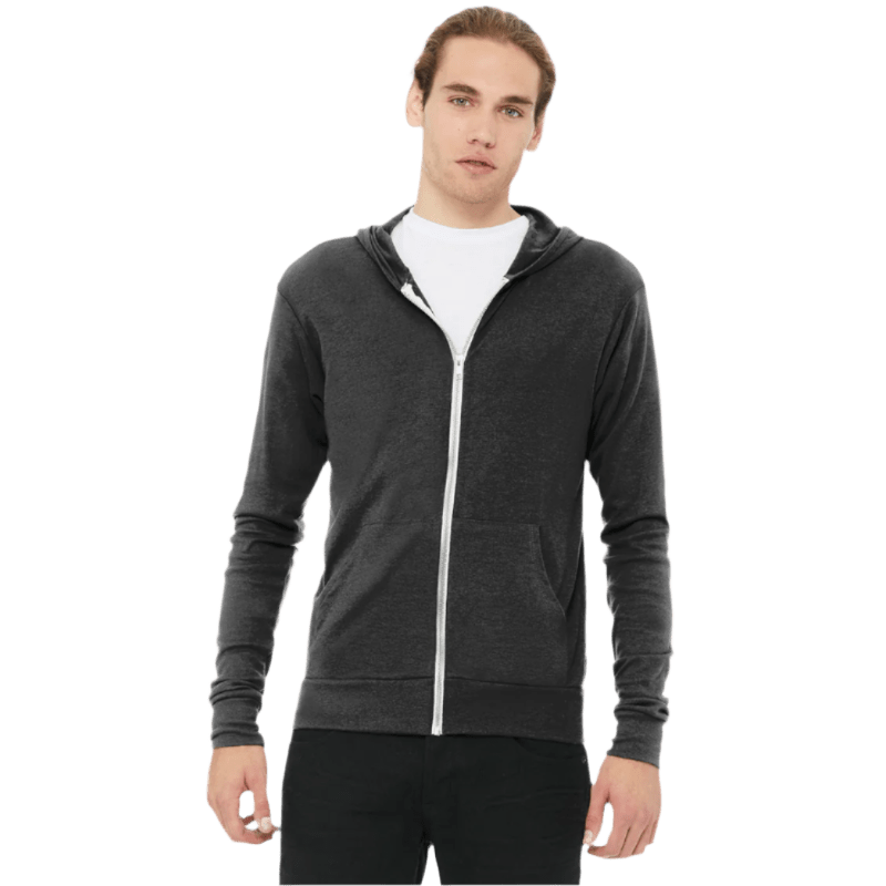BELLA+CANVAS ® Unisex Triblend Full - Zip Lightweight Hoodie - Full - Zip Hoodies - SwagWear