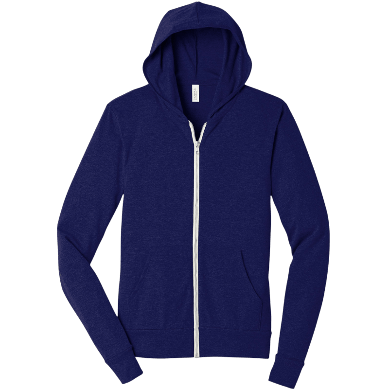 BELLA+CANVAS ® Unisex Triblend Full - Zip Lightweight Hoodie - Full - Zip Hoodies - SwagWear