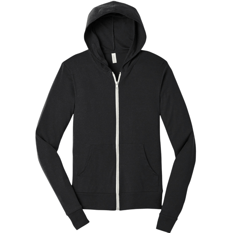 BELLA+CANVAS ® Unisex Triblend Full - Zip Lightweight Hoodie - Full - Zip Hoodies - SwagWear