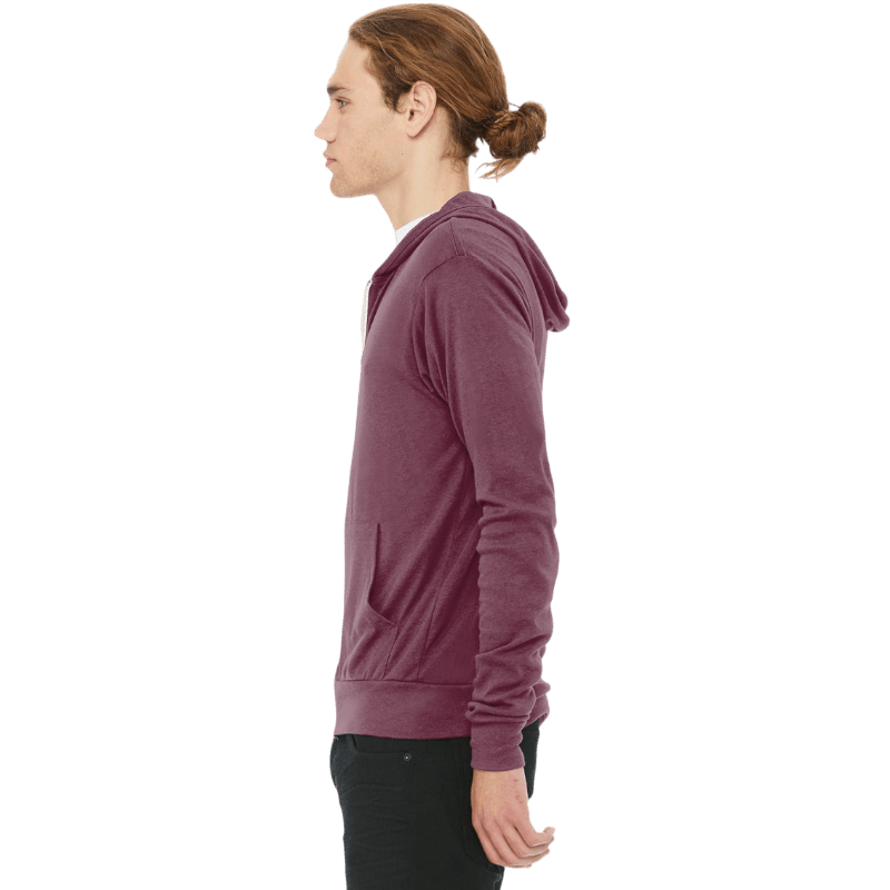 BELLA+CANVAS ® Unisex Triblend Full - Zip Lightweight Hoodie - Full - Zip Hoodies - SwagWear