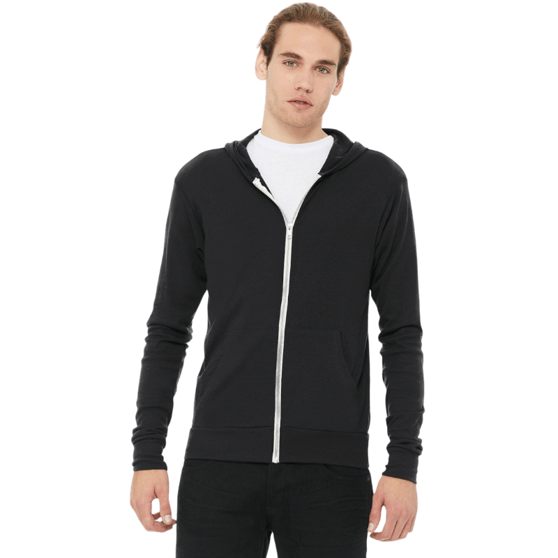 BELLA+CANVAS ® Unisex Triblend Full - Zip Lightweight Hoodie - Full - Zip Hoodies - SwagWear