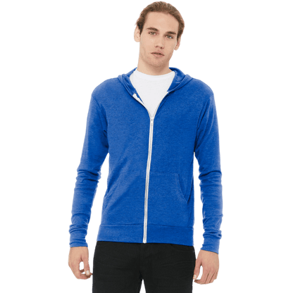 BELLA+CANVAS ® Unisex Triblend Full - Zip Lightweight Hoodie - Full - Zip Hoodies - SwagWear