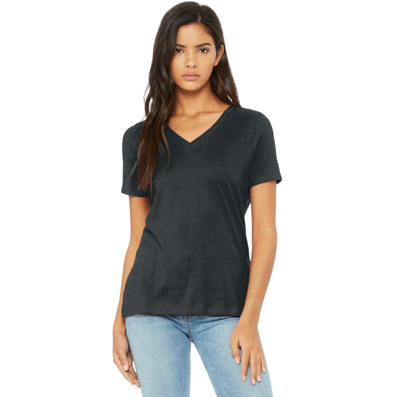 BELLA+CANVAS® Women’s Relaxed Heather CVC V - Neck Tee - T-Shirts - SwagWear