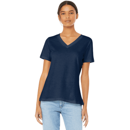 BELLA+CANVAS ® Women’s Relaxed Jersey Short Sleeve V - Neck Tee - T-Shirts - SwagWear