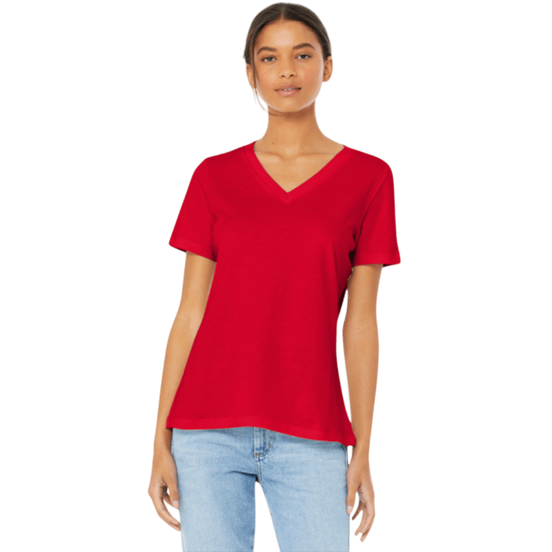 BELLA+CANVAS ® Women’s Relaxed Jersey Short Sleeve V - Neck Tee - T-Shirts - SwagWear