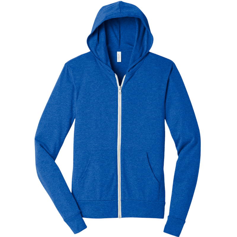 BELLA+CANVAS ® Unisex Triblend Full-Zip Lightweight Hoodie - Full-Zip Hoodies - SwagWear