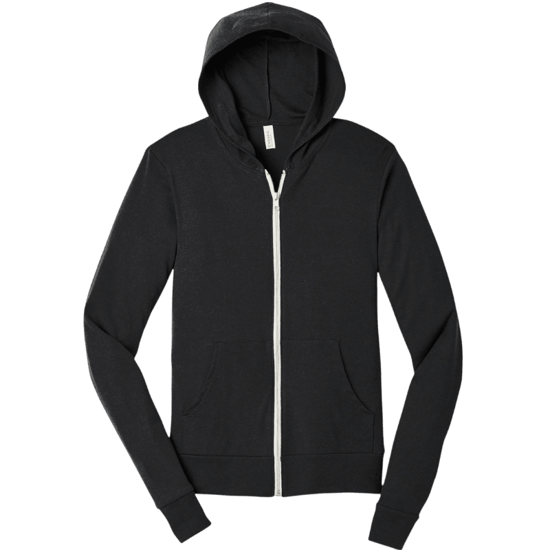 BELLA+CANVAS ® Unisex Triblend Full-Zip Lightweight Hoodie - Full-Zip Hoodies - SwagWear