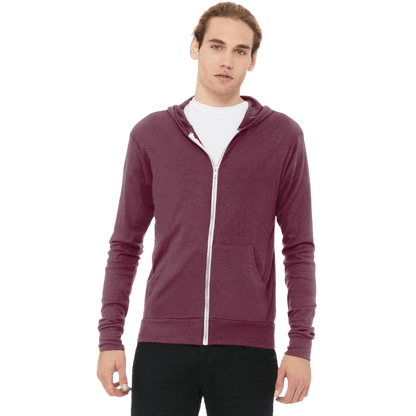 BELLA+CANVAS ® Unisex Triblend Full-Zip Lightweight Hoodie - Full-Zip Hoodies - SwagWear