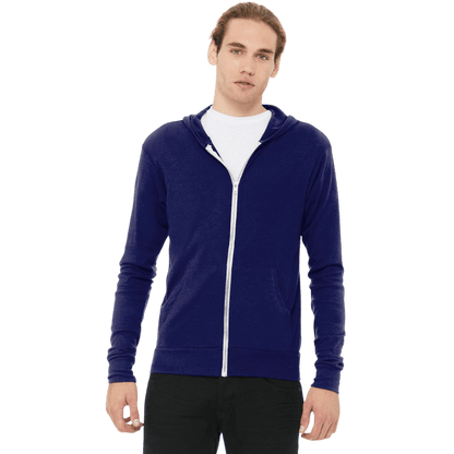 BELLA+CANVAS ® Unisex Triblend Full-Zip Lightweight Hoodie - Full-Zip Hoodies - SwagWear