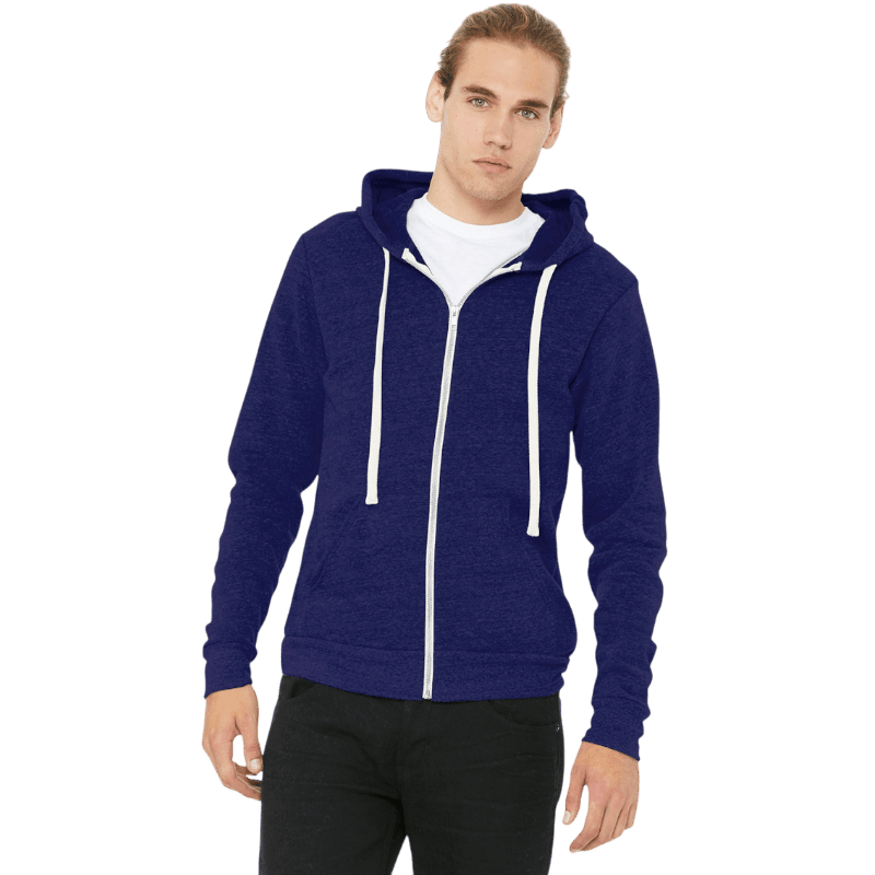 BELLA+CANVAS ® Unisex Triblend Sponge Fleece Full-Zip Hoodie - Full-Zip Hoodies - SwagWear