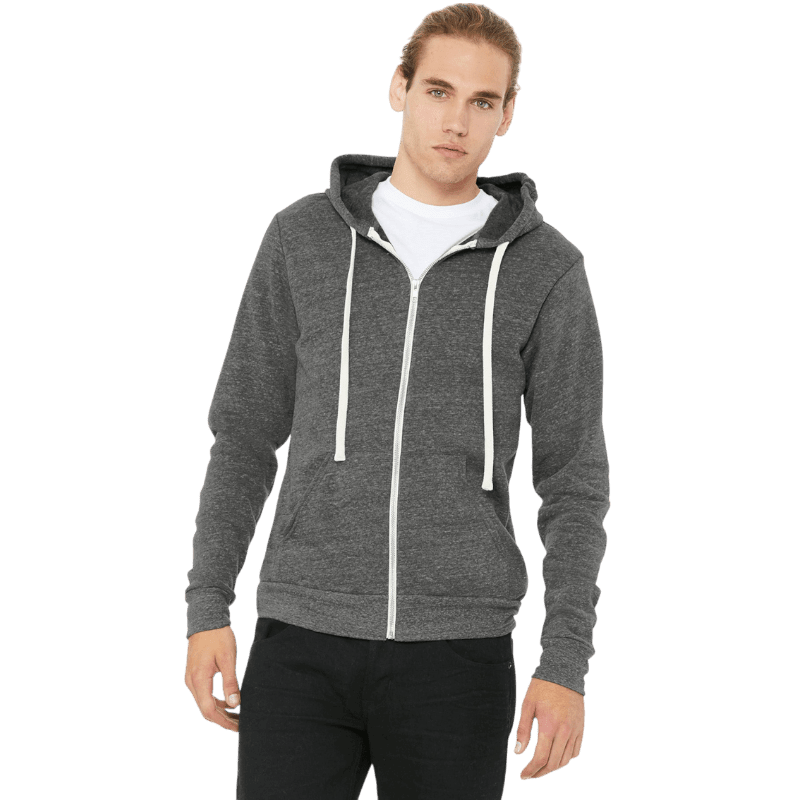 BELLA+CANVAS ® Unisex Triblend Sponge Fleece Full-Zip Hoodie - Full-Zip Hoodies - SwagWear