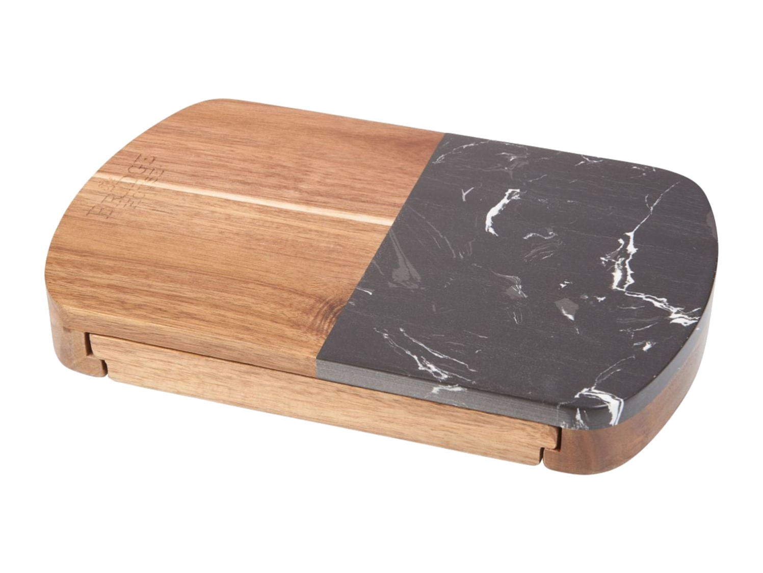 Black Marble Cheese Board Set with Knives - Natural - Homewares