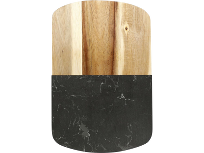 Black Marble Cheese Board Set with Knives - Natural - Homewares