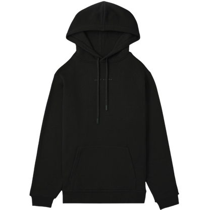 A person with curly hair is wearing a Cozy Earth Men's CityScape Hoodie in dark green and standing against a plain white background, with their hands together. |Color:Spruce