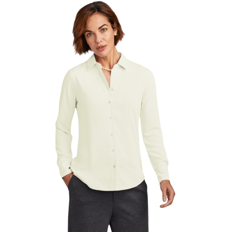 Brooks Brothers® Women’s Full - Button Satin Blouse - Button Down Shirts - SwagWear
