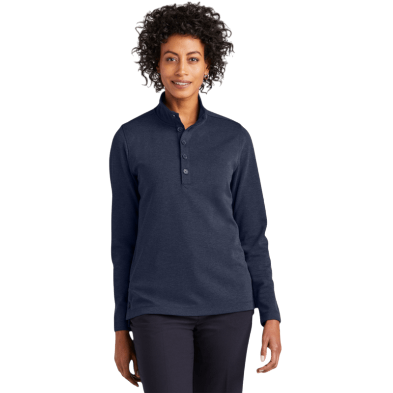 Brooks Brothers® Women’s Mid - Layer Stretch 1/2 - Button - Long - Sleeved Polos - SwagWear