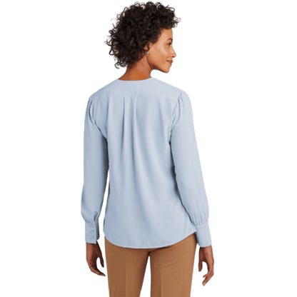 Brooks Brothers® Women’s Open - Neck Satin Blouse - Blouses - SwagWear