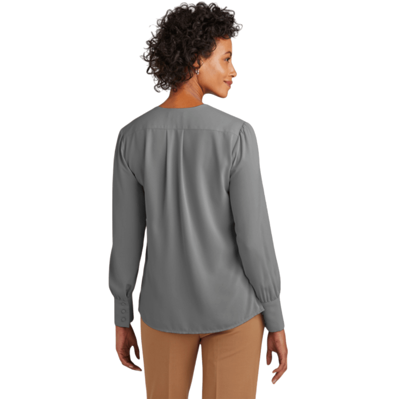 Brooks Brothers® Women’s Open - Neck Satin Blouse - Blouses - SwagWear