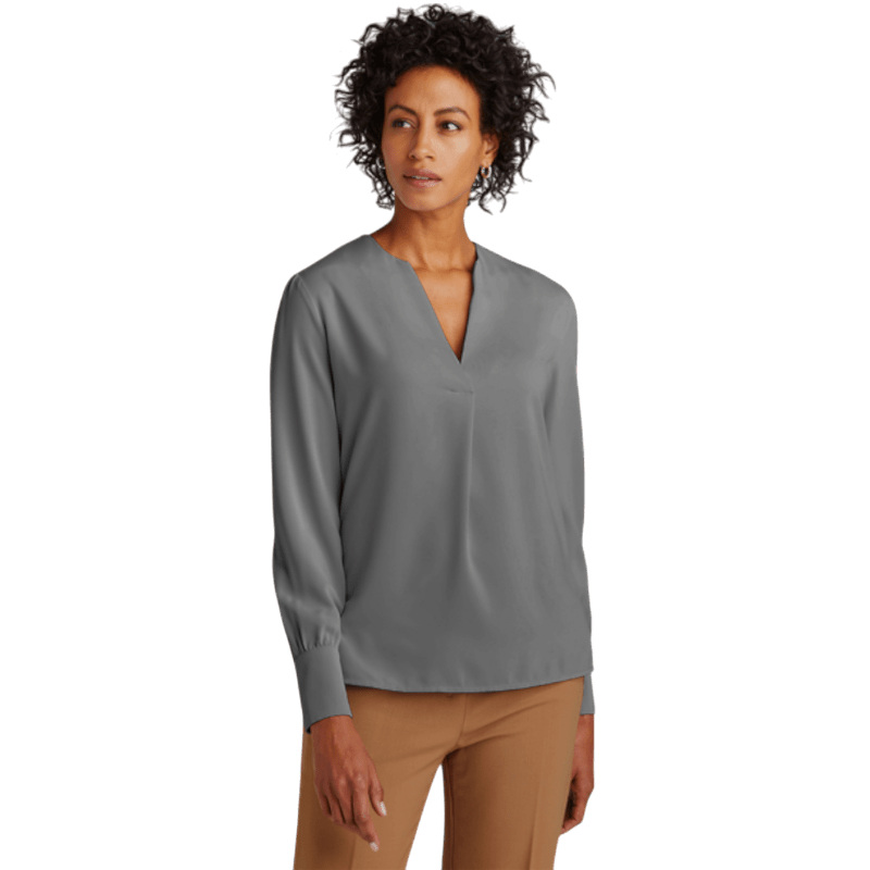 Brooks Brothers® Women’s Open - Neck Satin Blouse - Blouses - SwagWear