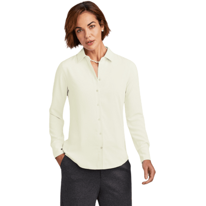 Brooks Brothers® Women’s Full-Button Satin Blouse - Button Down Shirts - SwagWear