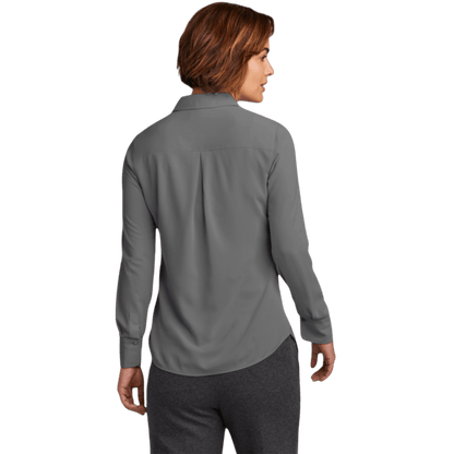 Brooks Brothers® Women’s Full-Button Satin Blouse - Button Down Shirts - SwagWear